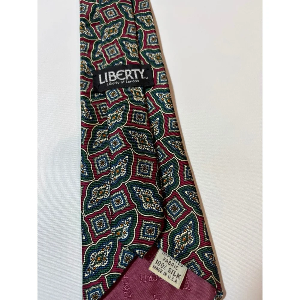 Liberty London Silk Tie Made USA Floral Geometric Paisley Classic